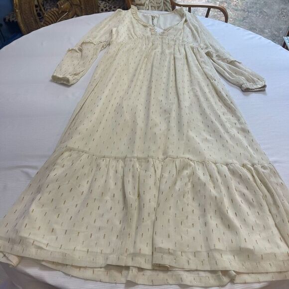 NWT Lost + Wander Champagne Evening Glow Maxi Dress Size XS New - Picture 1 of 9